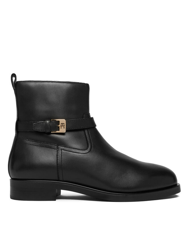 Ботильоны Th Buckle Riding Leather Bootie FW0FW08781 Tommy Hilfiger, черный
