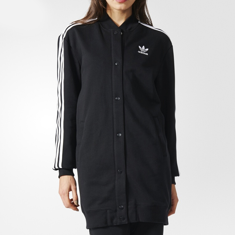 Adidas Originals Куртка Women's Black Baseball Collar Moderate Others — фото 3