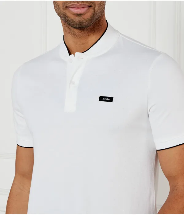 Футболка поло Slim fit Calvin Klein, белый — фото 4