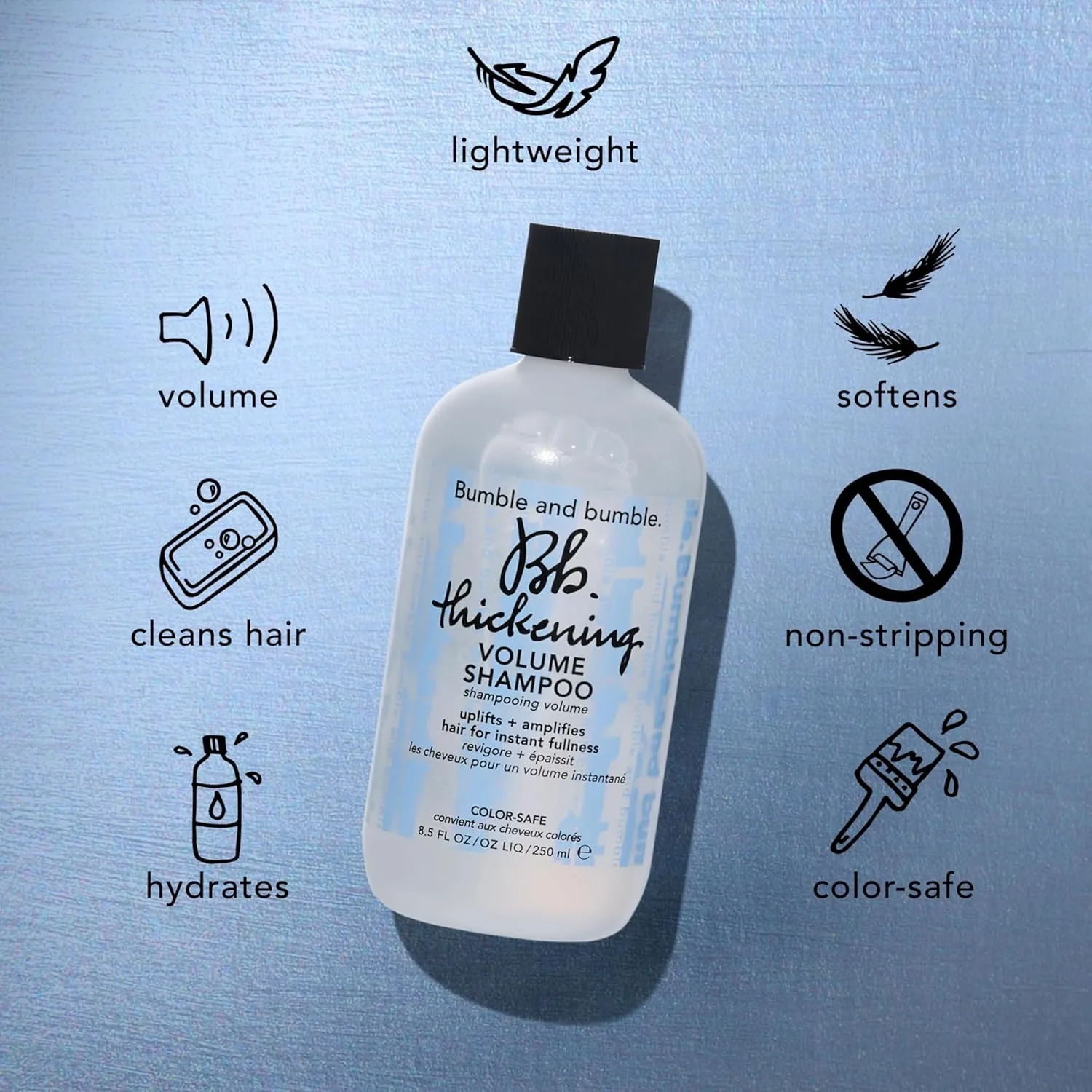 Bumble and bumble Thickening Volumizing Shampoo, легкая формула для мгновного объема, бережное очищение, для тонких и средних прямых и волнистых волос Bumble And Bumble., white — фото 4