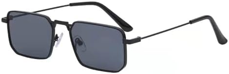 

Солнцезащитные очки прямоугольной формы для женщин, очки в металлической оправе, винтажные квадратные солнцезащитные очки для мужчин, женские солнцезащитные очки MTZJH, Black Gray