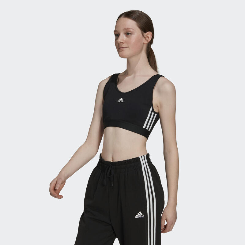 

Укороченный топ Essentials со съемными подушечками и тремя полосками ADIDAS, цвет schwarz