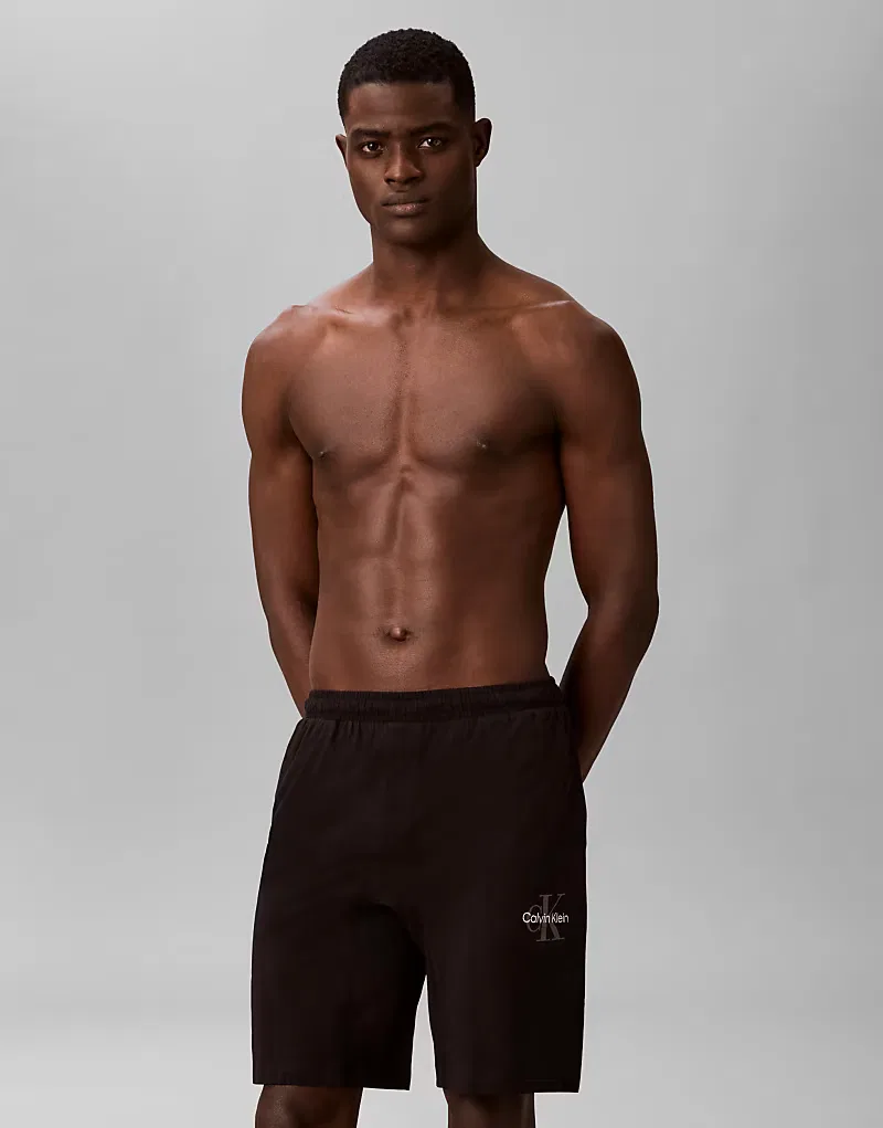 Шорты из хлопка Calvin Klein Icon Cotton Stretch для дома, черный — фото 2