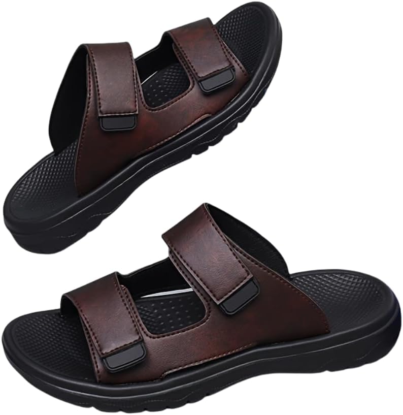 

Мужские дышащие сандалии, модные обувь-слипоны на все сезоны, однотонные шлепанцы для активного отдыха на улице Hhhchpm, темно-коричневый