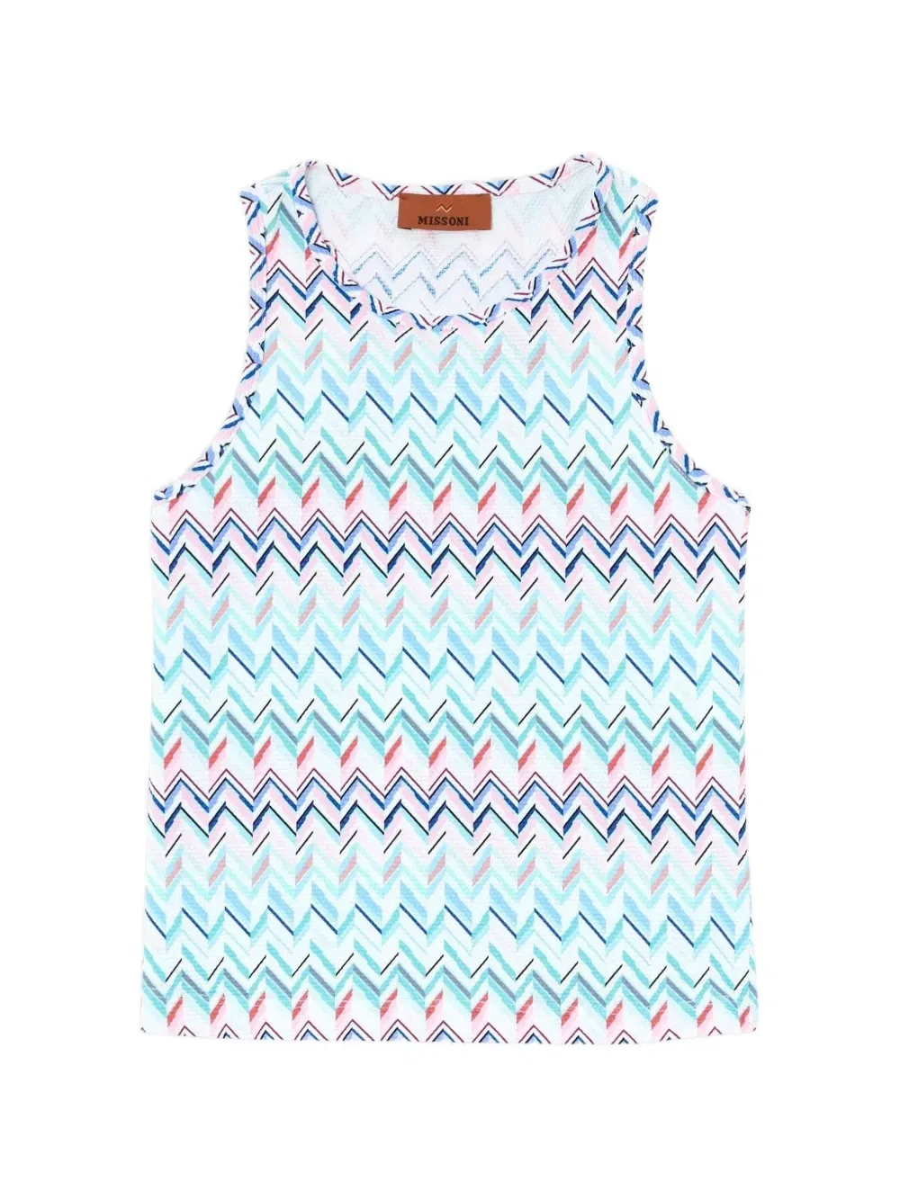Топ-майка с зигзагообразным принтом Missoni Kids, белый