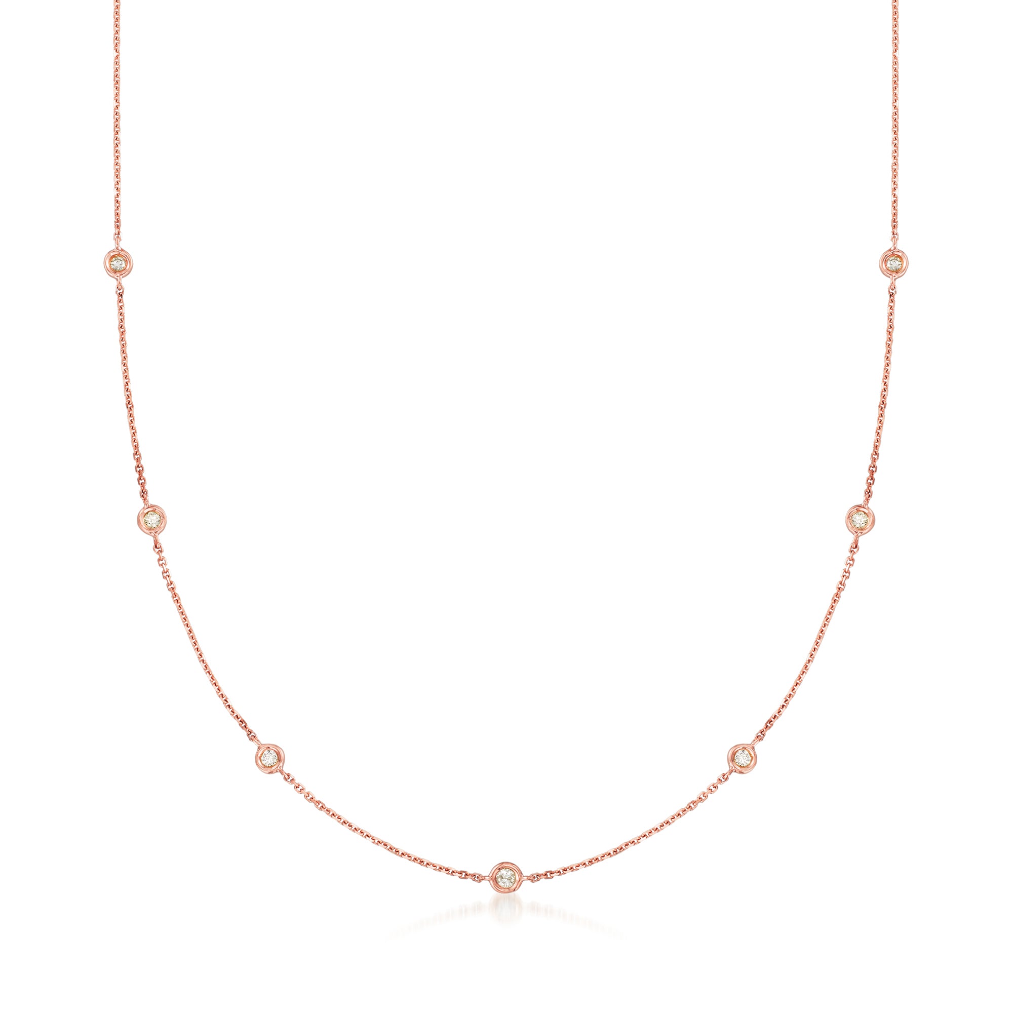 

Колье Ross-Simons Diamond Station из 14-каратного розового золота Ross-Simons, 16 In