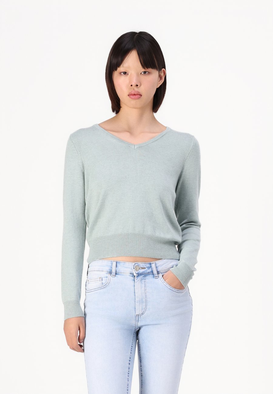 

Джемпер ONLY ONLVENICE LIFE VNECK, Gray Mist/Mottled Light Green