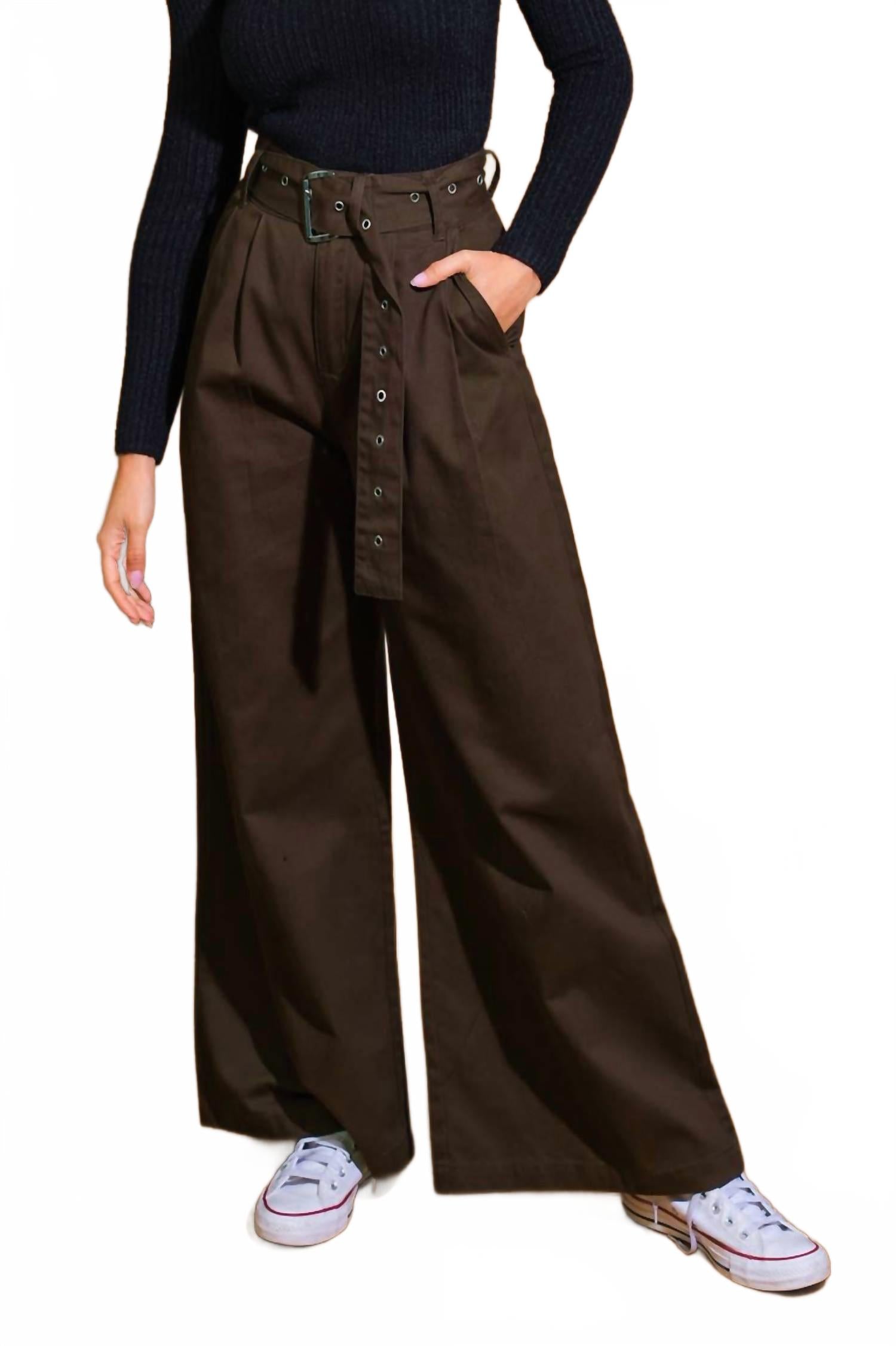 

Собери Свои Вещи Брюки в Темно-Коричневом FLYING TOMATO