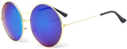 

Зеркальные солнцезащитные очки 2027 года, фиолетовые, супер-класса, для женщин и мужчин, защита от УФ-излучения UV400, увеличенная круглая оправа MTZJH, Yf42 Blue Lens