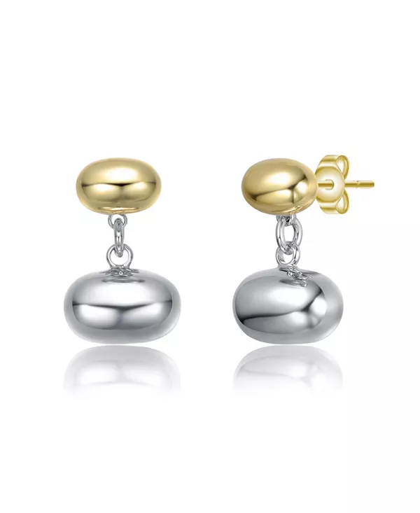 

Серьги-Подвески с двумя бусинами и цепочкой, покрытые двухцветным белым золотом и 14-каратным золотом Rachel Glauber, gold