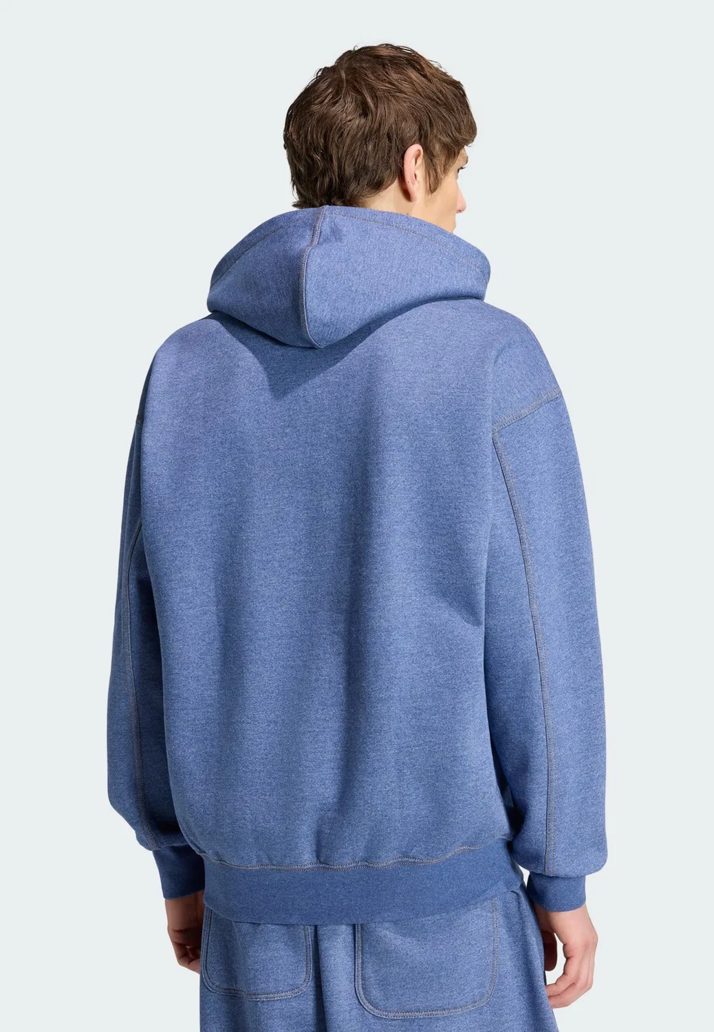 Толстовка Adidas Originals Trefoil Essentials в сине-белом цвете — фото 3