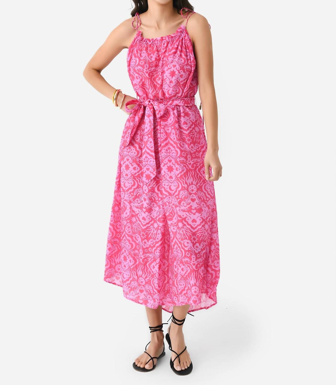 

Платье макси Rain в трафаретной фуксии CHUFY, цвет stencil fuchsia