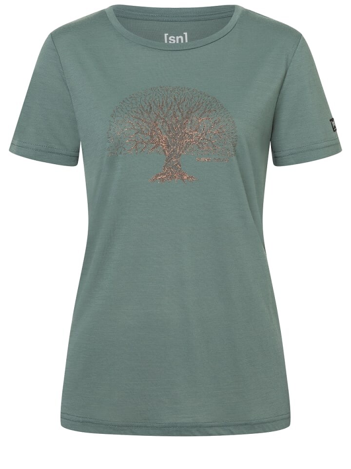 

Функциональная рубашка super.natural Merino T-Shirt W TREE OF KNOWLEDGE TEE, зеленый
