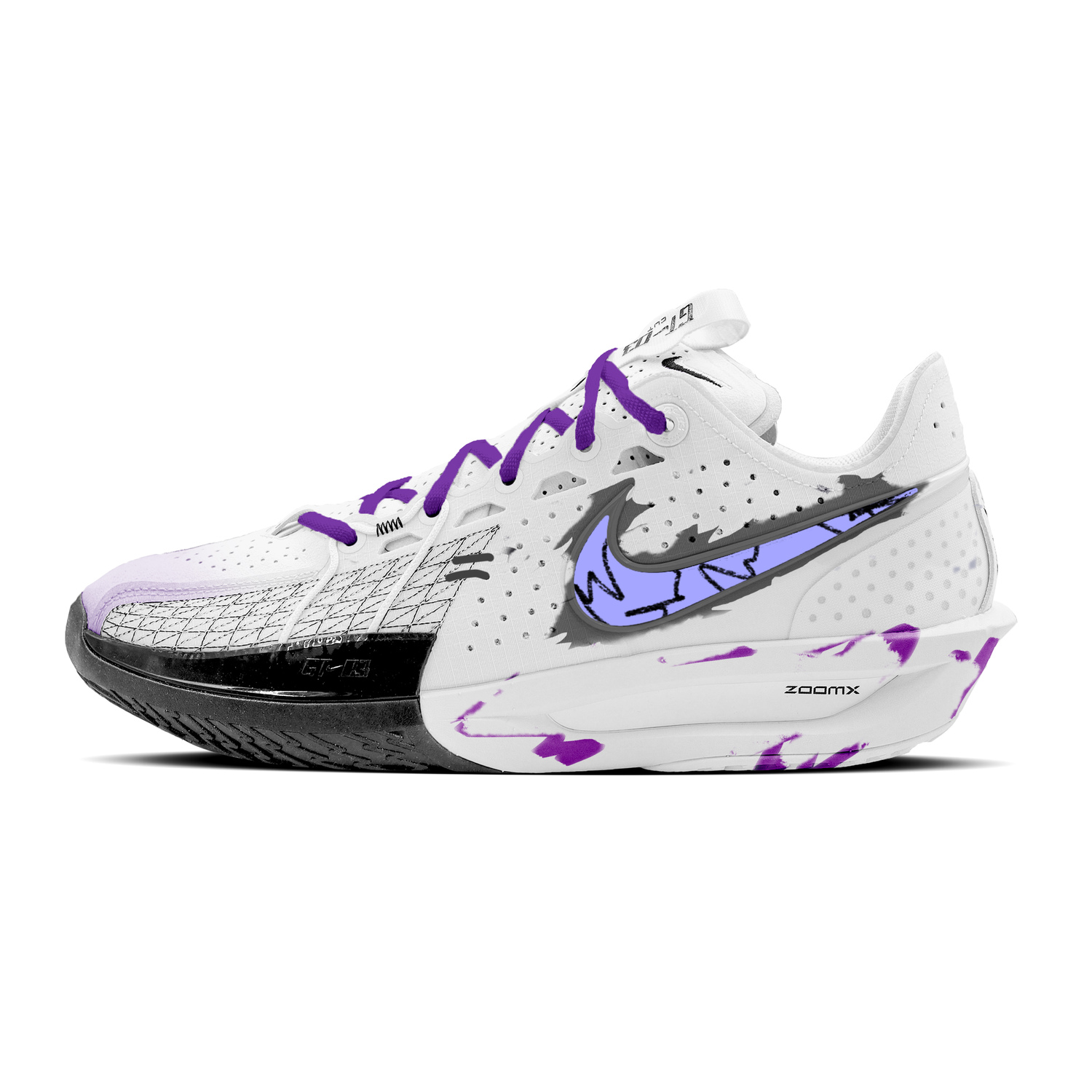 

Nike Кроссовки для баскетбола Air Zoom G.T. Cut 3 unisex низкие Black White Purple
