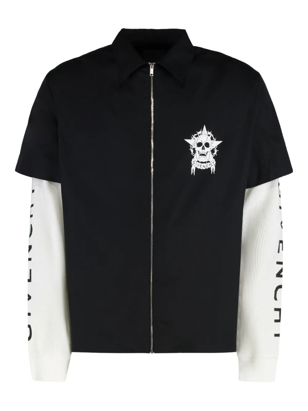 

Рубашка на молнии с принтом черепа Givenchy, черный