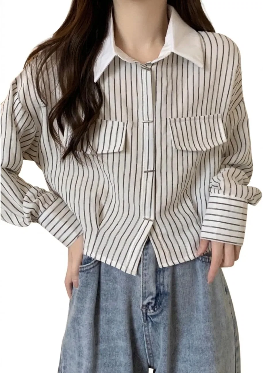 Блуза, поло, стрейч, Long Sleeve, белый