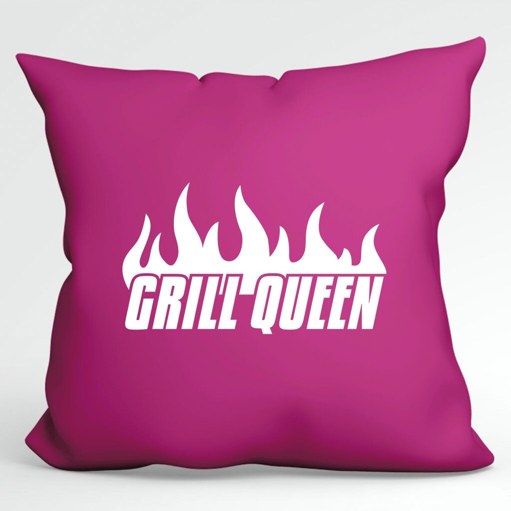 

Huuraa Pillow Grill Queen Flames Декоративная подушка с наполнителем 40х40см Фуксия с мотивом для всех мастеров гриля Hellweg Druckerei