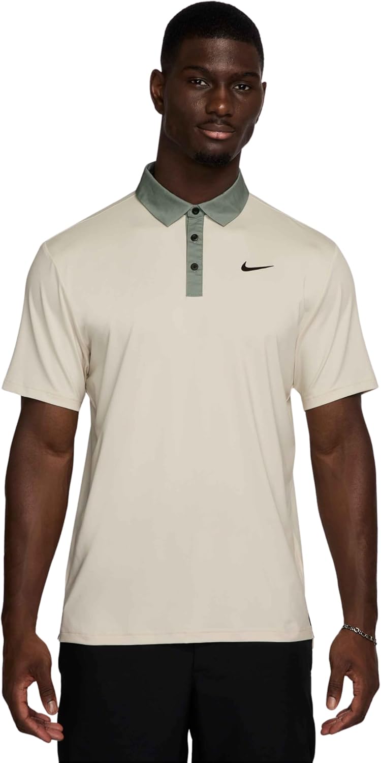 

Мужская футболка-поло для гольфа Nike Dri-FIT Tour, эластичная в 4 направлениях, отводящая влагу, Sandstone | Green Smoke
