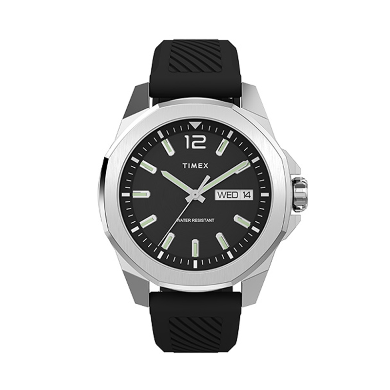 

TIMEX Часы Main Street Collection кварцевый механизм силиконовый ремешок 46 мм черный циферблат мужские