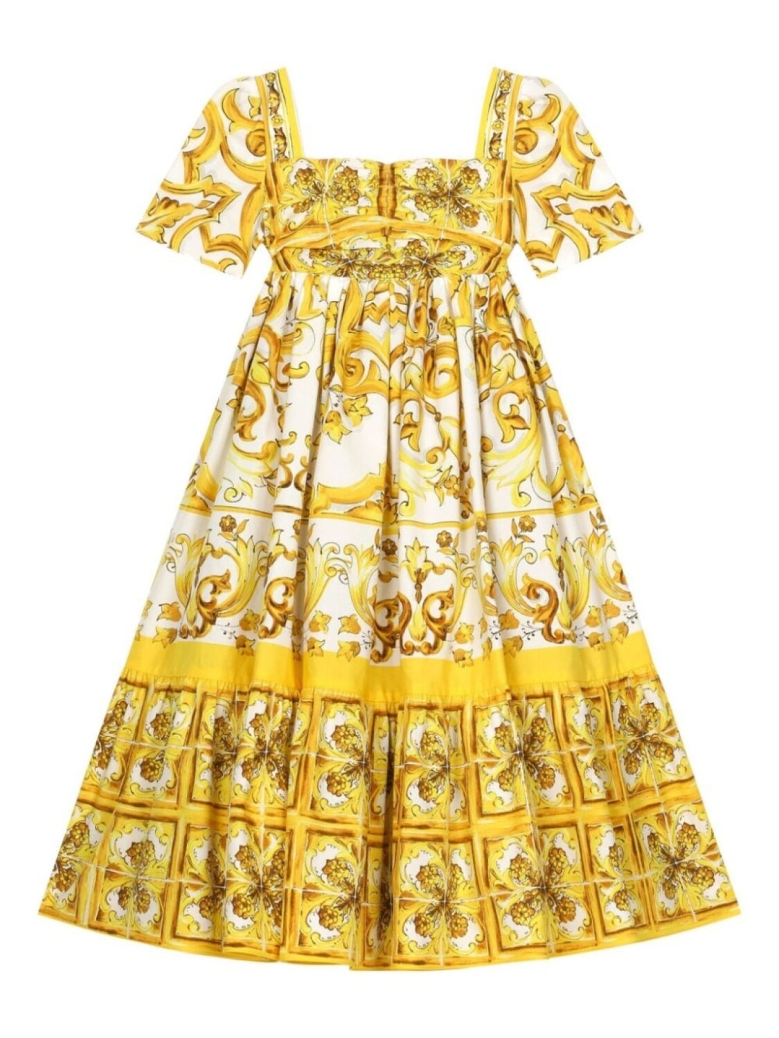 

Dolce & Gabbana Kids платье с принтом Majolica, желтый