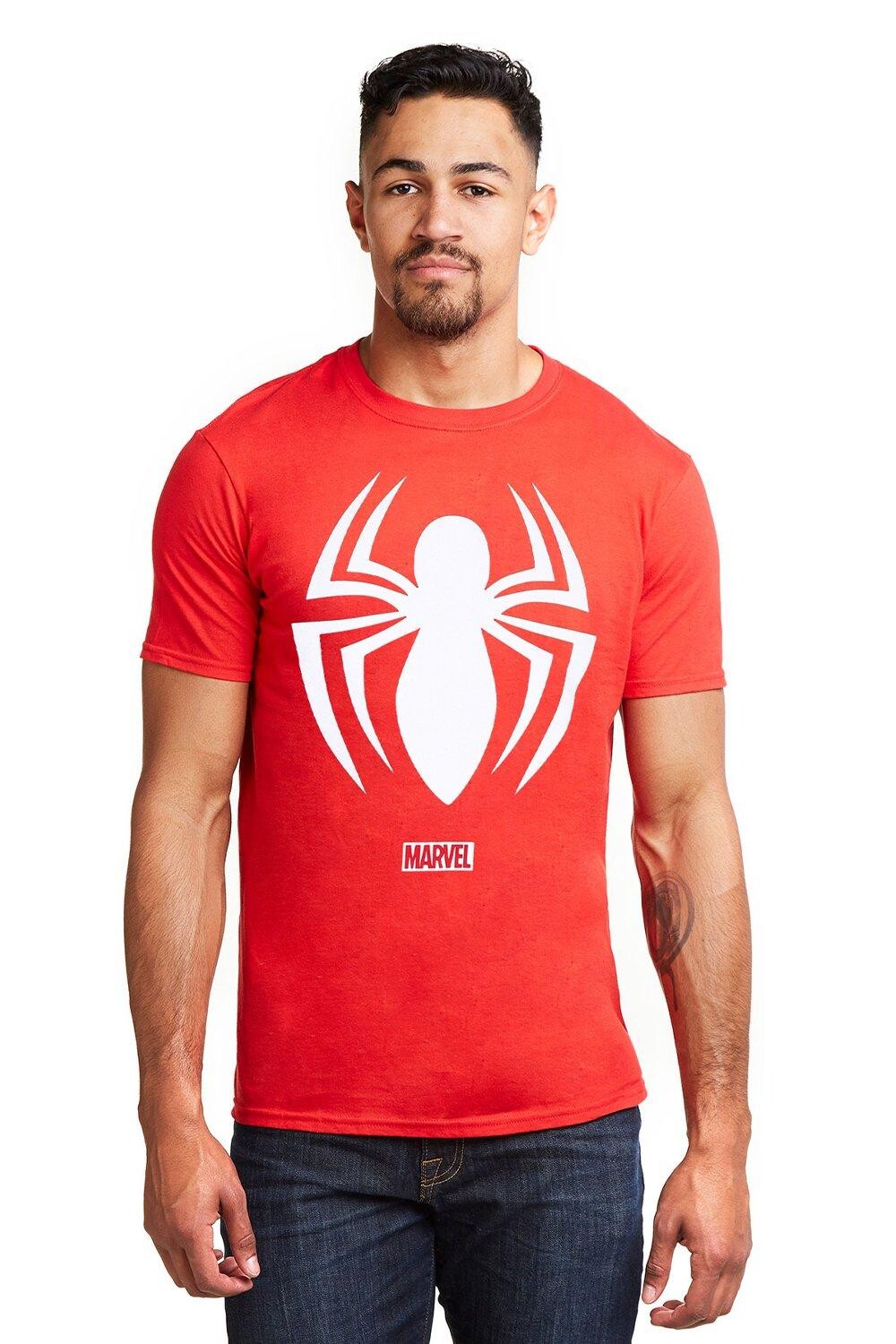 

Хлопковая футболка с логотипом Spiderman Marvel, красный