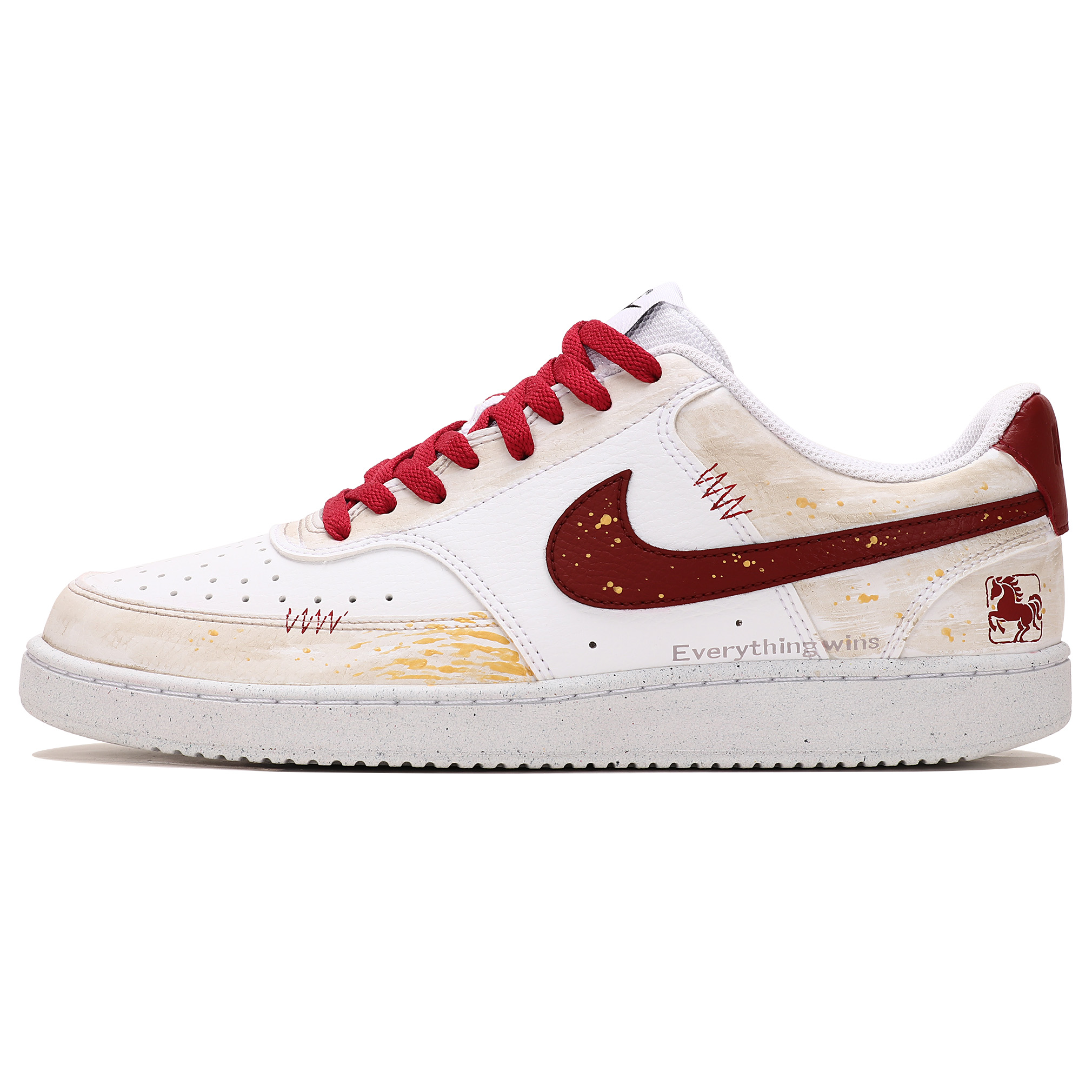 

Nike Мужские износостойкие низкие скейтбордные кроссовки Court Vision 1, цвет экрю