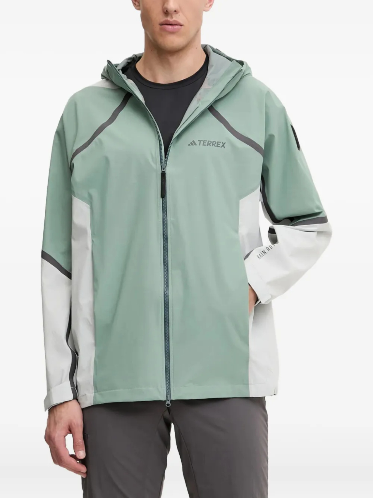 

Куртка с капюшоном и вставками Adidas x National Geographic Rain.Rdy, зеленый