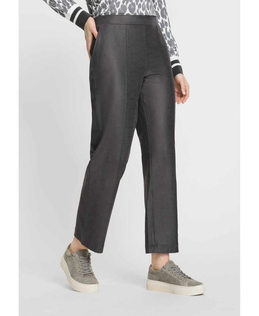 

Брюки прямого кроя Mona Fit с покрытием, надеваемые через голову Olsen, Dark slate