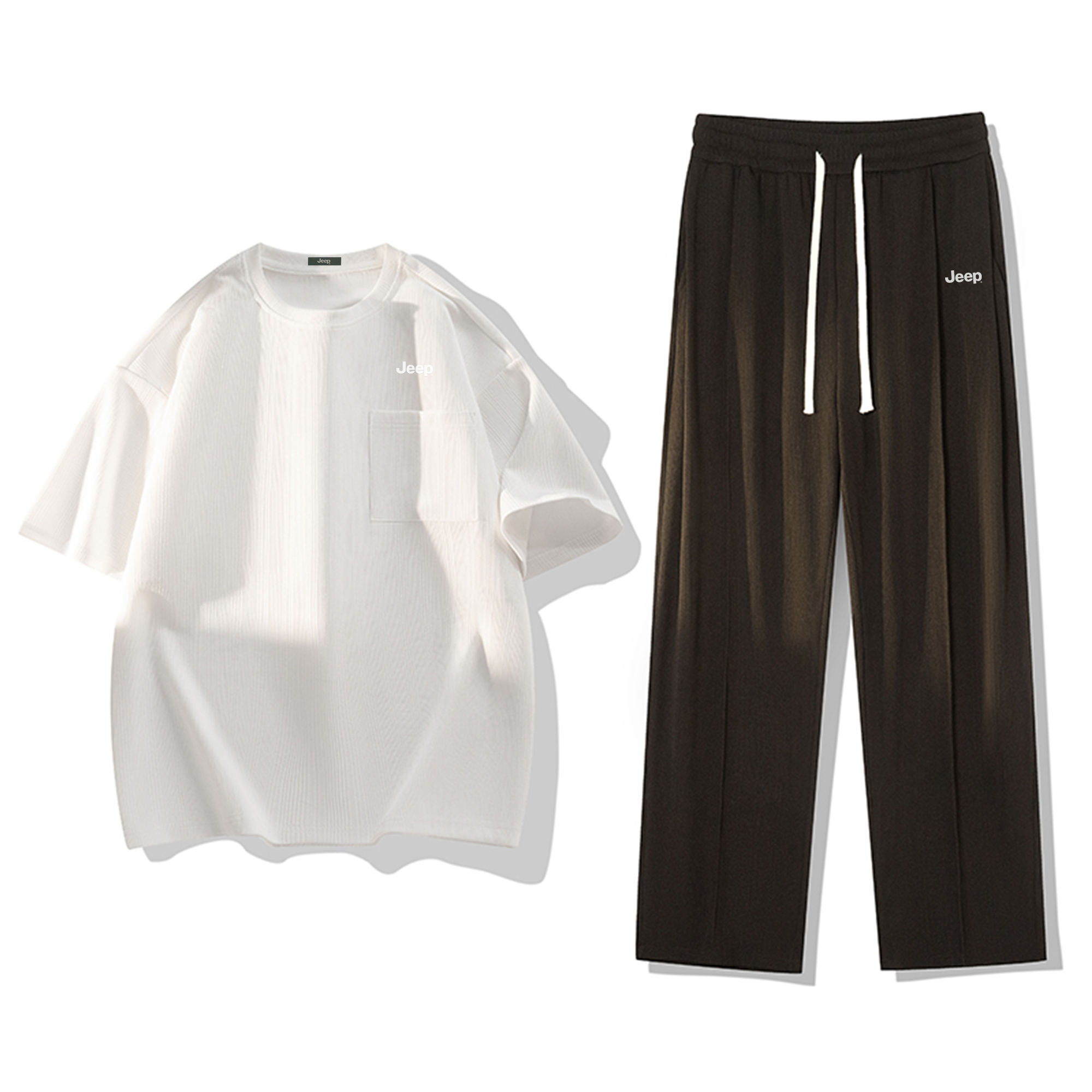 

Спортивный сет Casual Unisex из двух предметов Jeep, белый (белый top+черный bottom)