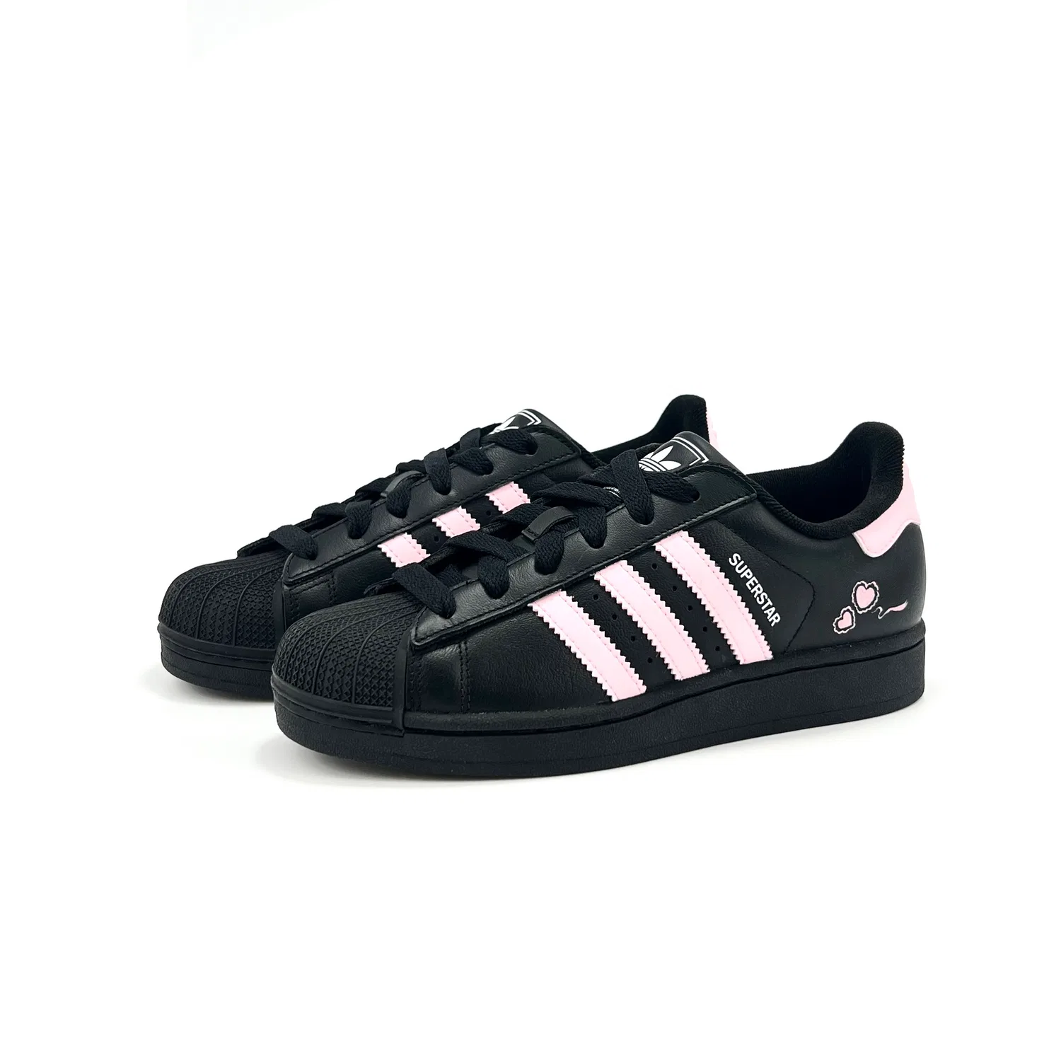 Кроссовки Superstar 2 Pink Paw Print из кожи, нескользящие, дышащие, легкие, с амортизацией, низкий верх Adidas Originals — фото 4