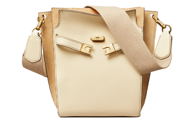 

TORY BURCH Сумка-ведро из натуральной кожи, женская, бежевая, через плечо