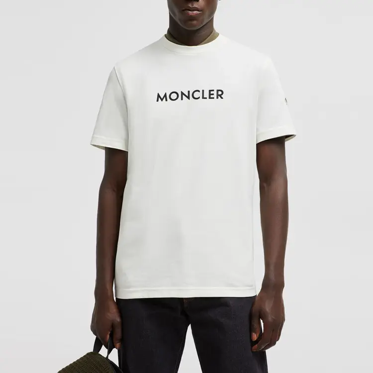 Логотип Детализированный Свитшот Футболка Moncler, Белый — фото 4