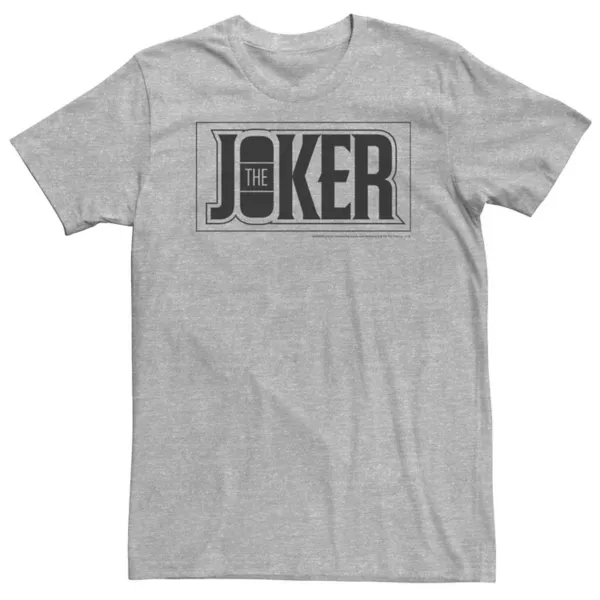 

Большая и высокая футболка с постером Joker из DC Comics жирным шрифтом Licensed Character, серый