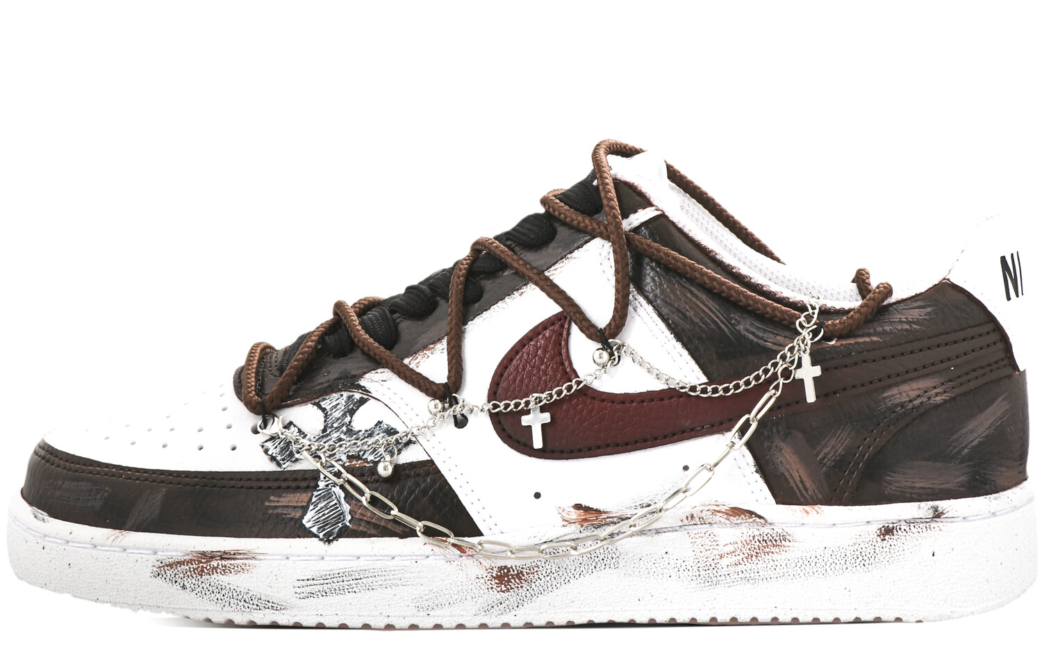 

Кроссовки Nike Court Vision 1 Skateboarding Shoes Men Low-top White/red, коричневый