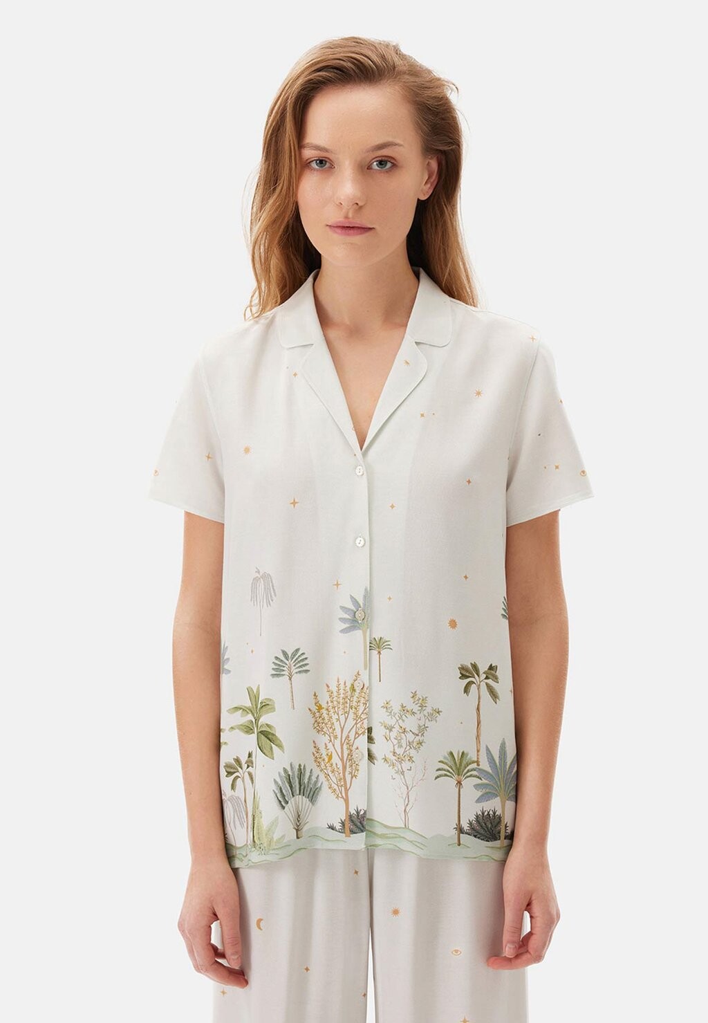 

Верх пижамы SHORT SLEEVE PALM TREE REGULAR DAGI, кремовый