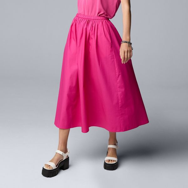 

Юбка миди женская, застегивающаяся на липучке Simply Vera Vera Wang, цвет always pink