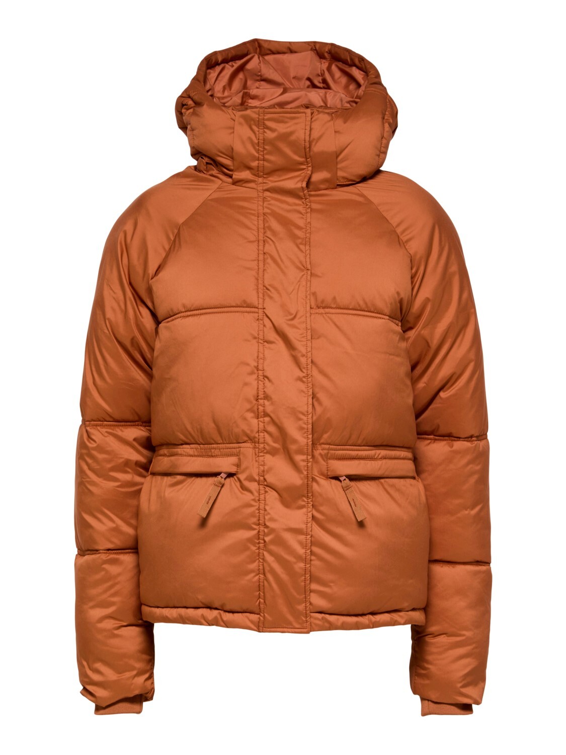 

Пуховик SELECTED FEMME Kurze Puffer Jacke Wattierter Stepp Blouson mit Kapuze SLFDANA, коричневый
