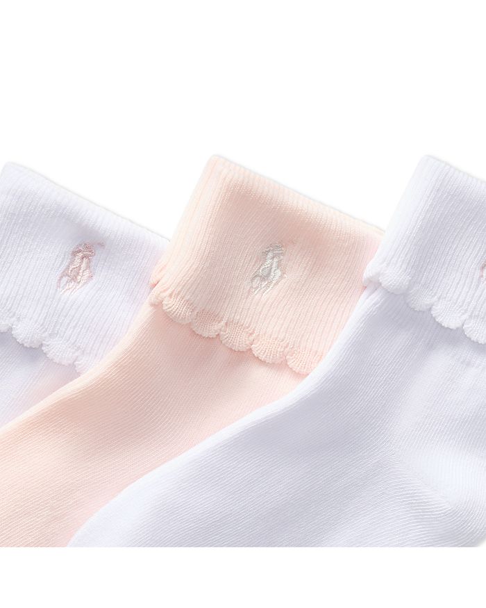 Детские носки с фигурным краем и отворотом, набор из 3 пар — для малышей Ralph Lauren, белый — фото 2