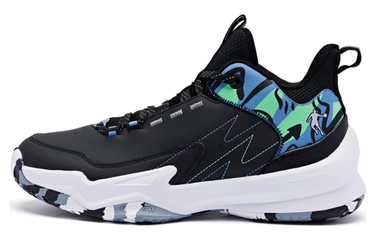 

QIAODAN Мужские кроссовки для баскетбола с амортизацией и противоскользящей подошвой мид-топ выстиранный синий, цвет Washed Blue