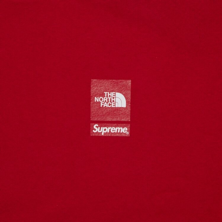 Толстовка Supreme x The North Face Crewneck, красный — фото 3