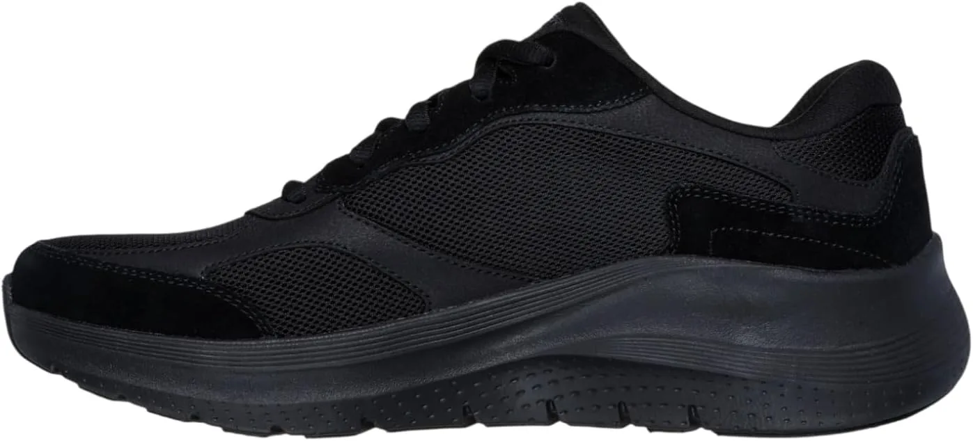 Мужские кроссовки Skechers из сетчатой кожи на шнуровке с резиновой подошвой, черный