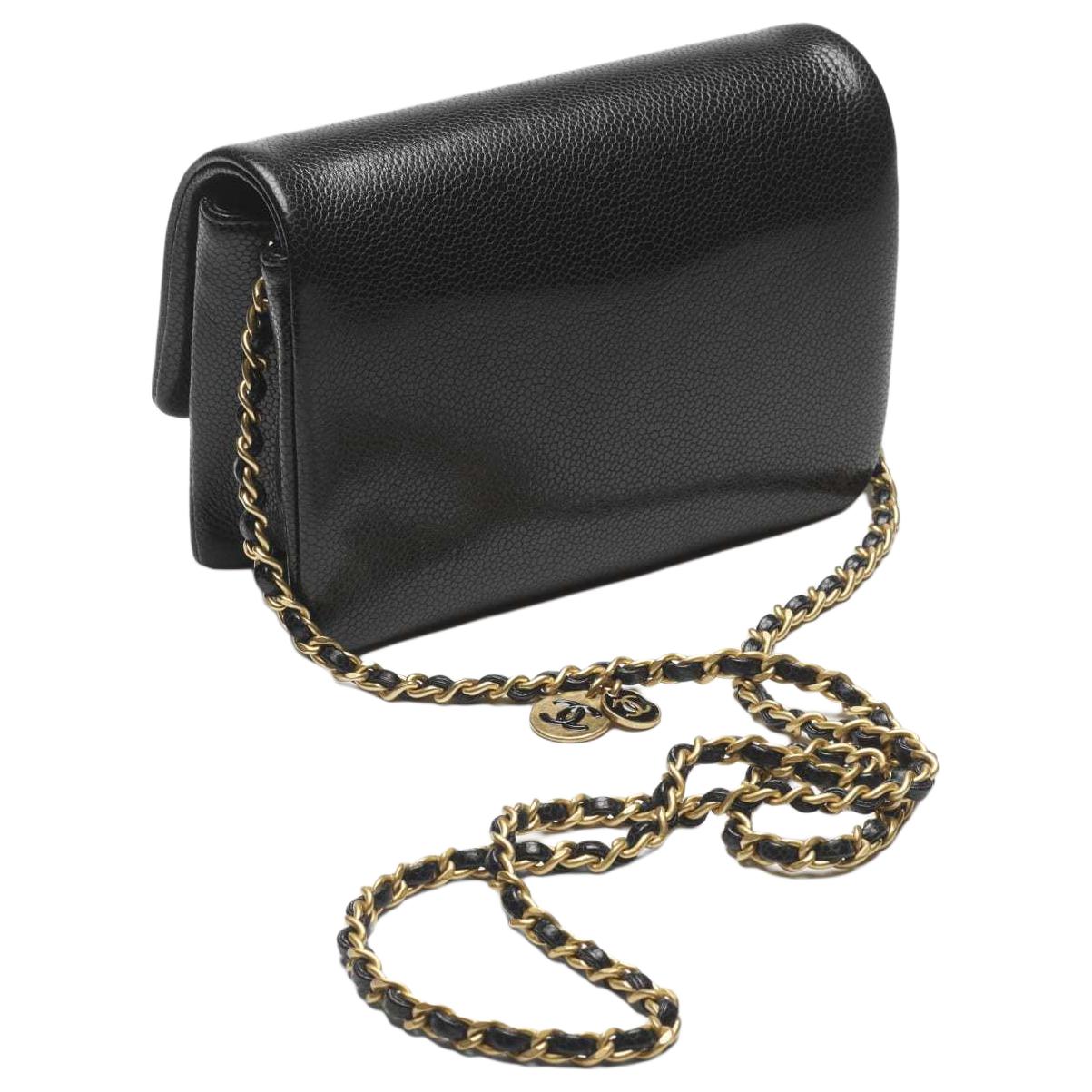CHANEL Миниатюрная женская сумка через плечо из телячьей кожи черная — фото 3