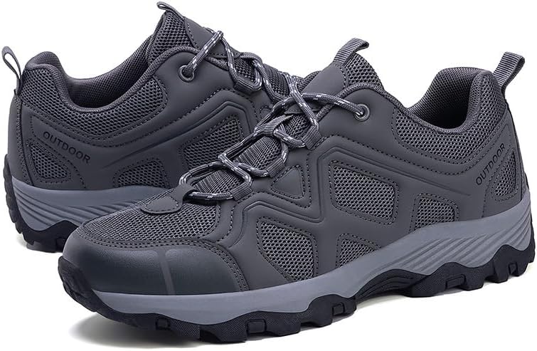 

Мужские походные ботинки водонепроницаемые, нескользящие, для прогулок на природе, дышащие, легкие треккинговые кроссовки Qacksv, серый