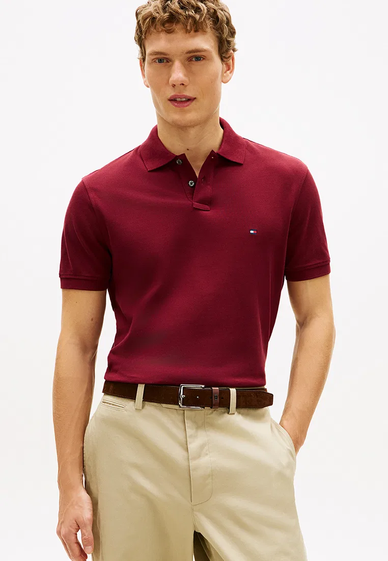 Поло мужское, Regular Fit, 1985, Asia Fit, TH Mainline Tommy Hilfiger, бордовый