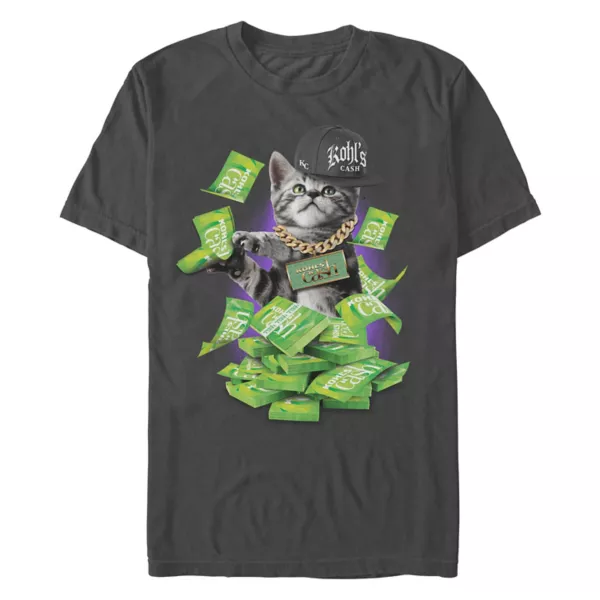 

Мужская футболка Kohl's с принтом котенка Cash Kitty Licensed Character, серый