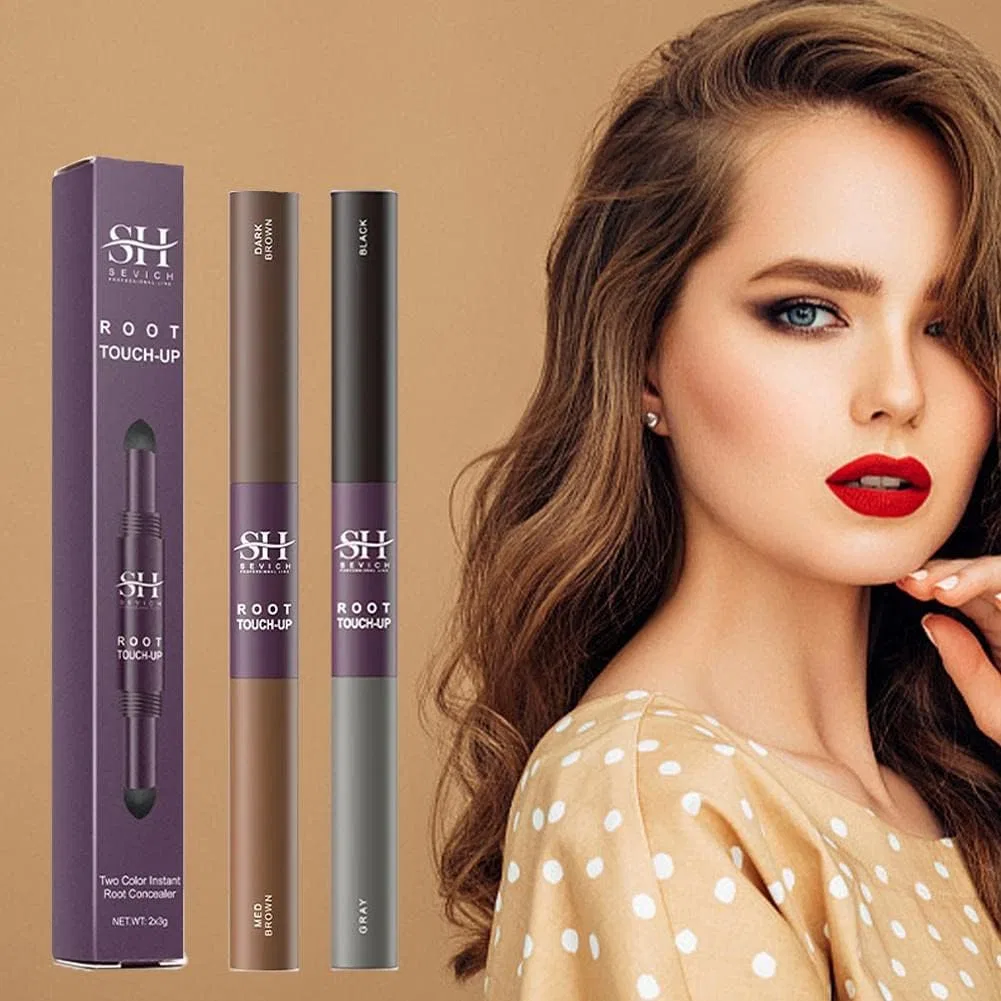Оттеночное средство для волос Ftxjehg Hairline Concealer Pen, 1 шт., черный+серый — фото 4