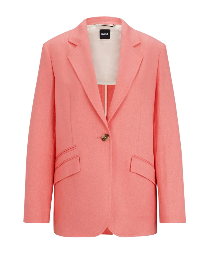 

Повседневная куртка из льняной саржи, оранжевого цвета. Hugo, оранжевый