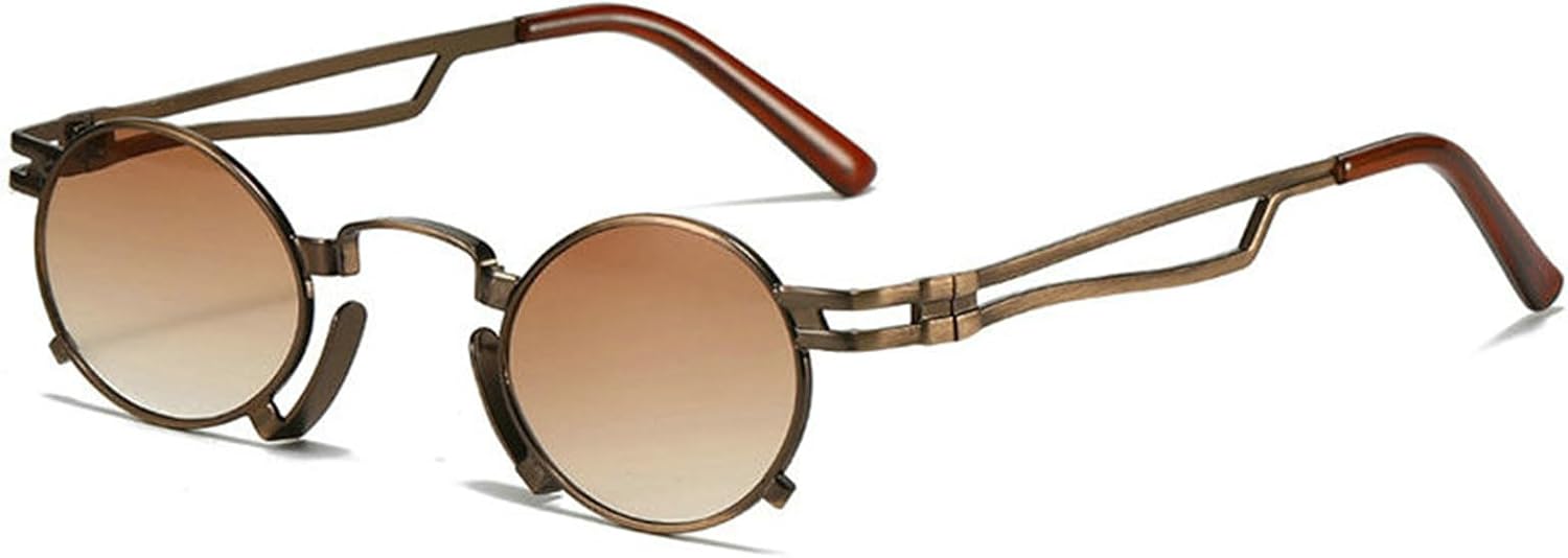 

Солнцезащитные очки Willochra Retro Small Oval для женщин, модные, с уникальной металлической оправой, защита от УФ-излучения UV400, для мужчин, в стиле панк, красные и желтые, C7