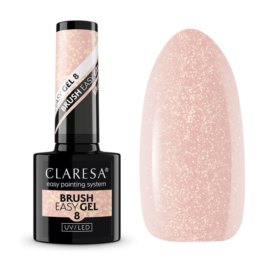 

Claresa Nail Gel in a Bottle Brush Easy Gel 5g 8 Medium Beige with Particles