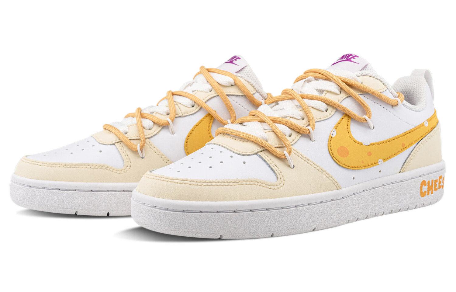 

Кроссовки Nike Court Borough Skateboarding Shoes Women's Low-top White, желтый